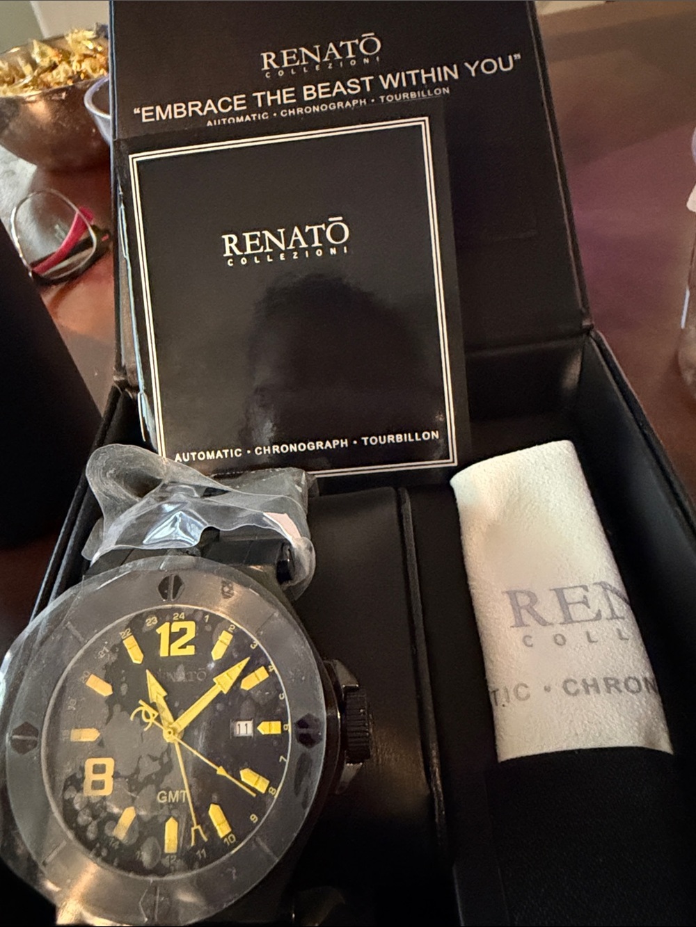 Renato Black and Yellow Men's Watch
